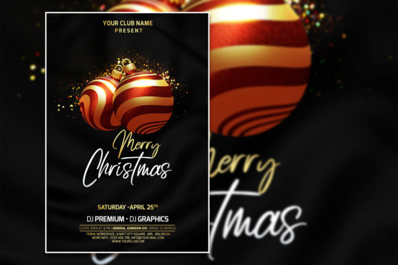 Black Style Christmas Poster Template for Modern Holiday Campaigns