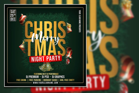 Christmas Night Party Social Media Post