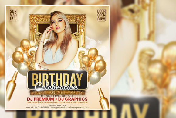 Gold Style Birthday Social Media Post: A Practical Evaluation of a Premium Editable Flyer Template
