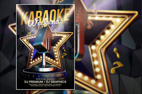 Modern Karaoke Weekend Poster Template for Events