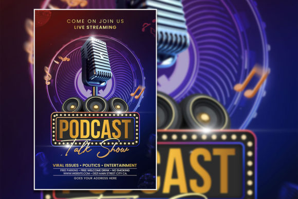 Modern Podcast Talk Show Poster Template