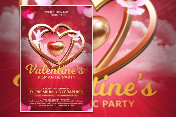 Modern Valentine’s Party Poster Template: A Versatile Flyer for Custom Celebrations