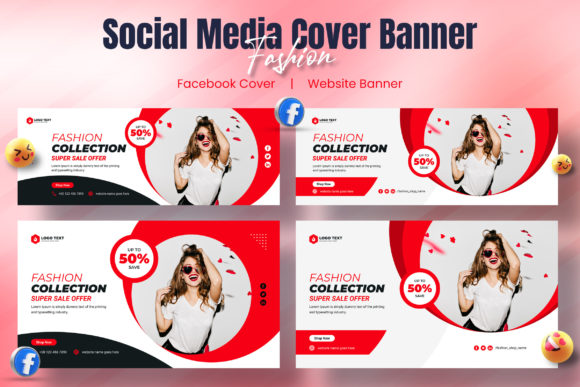 Social Media Facebook Cover Web Banner Bundle